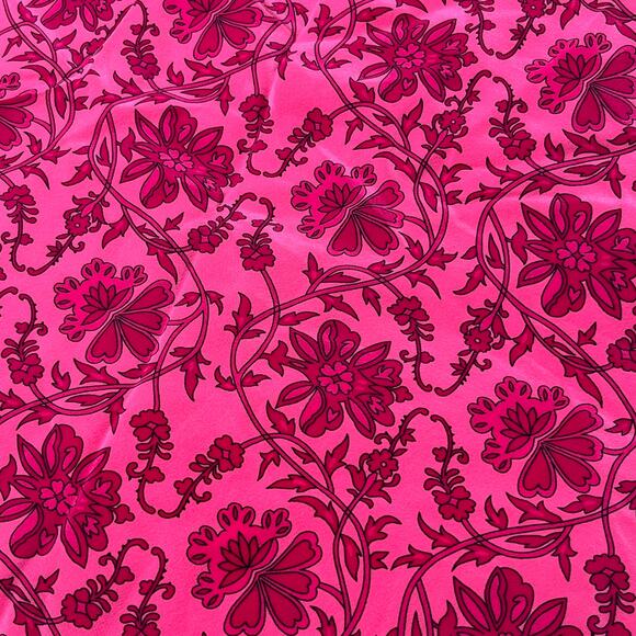 VTG Ann Taylor Silk Midi Skirt Knee Length Paisley Floral Print Pink 4 Small - Picture 3 of 4